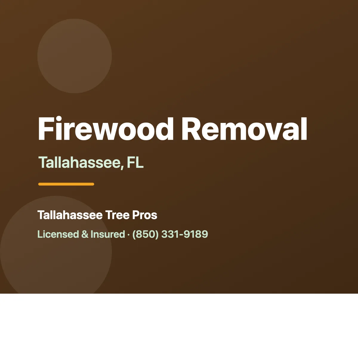 Stacked logs and firewood being removed from a yard in Tallahassee FL