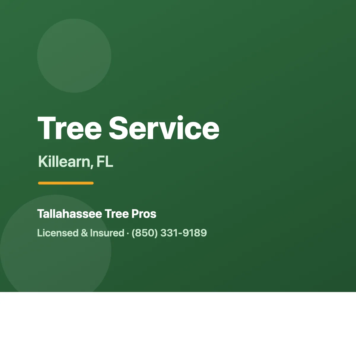 Tree service crew working in Killearn FL